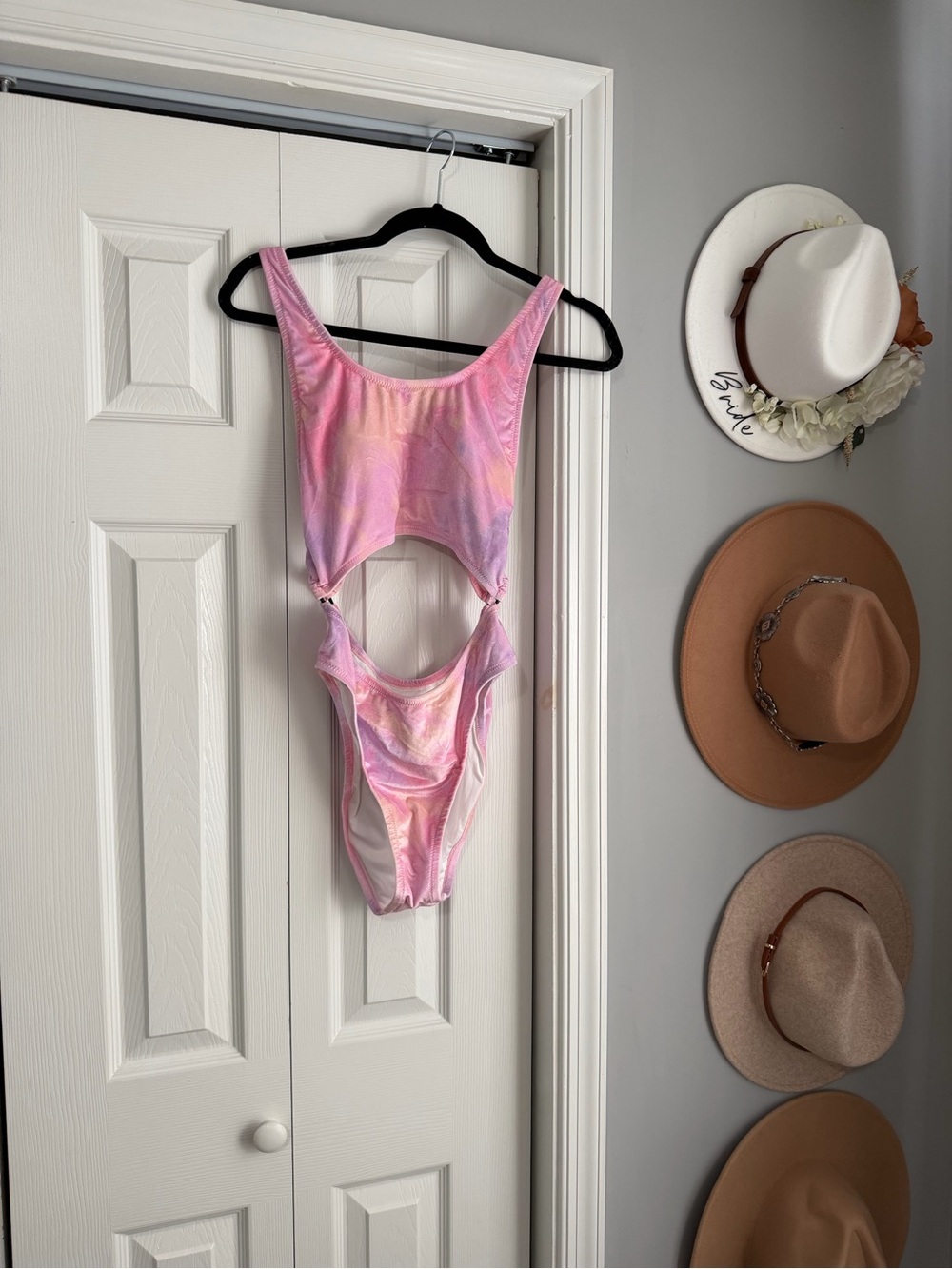 PINK Victoria's Secret Pink Tie-Dye Cutout One-Piece Swimsuit - Picture 2 of 5